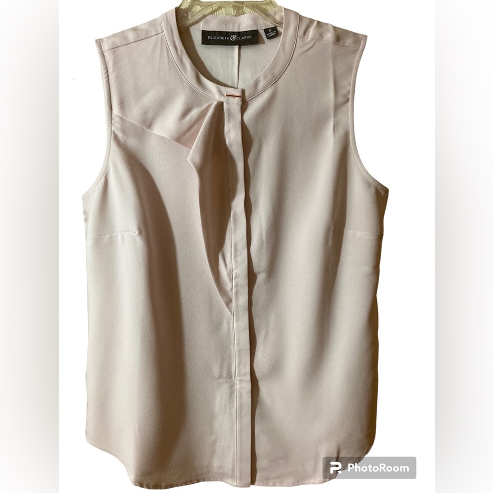 Elizabeth & Clarke Soft Pink Sleeveless Flounce Top Size 6 NWOT